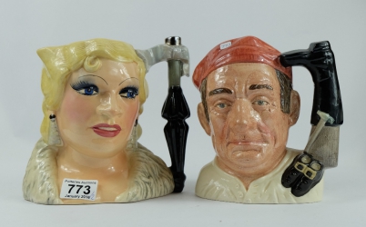 Appraisal: Royal Doulton Large Character Jugs Mae West D and Bootmaker