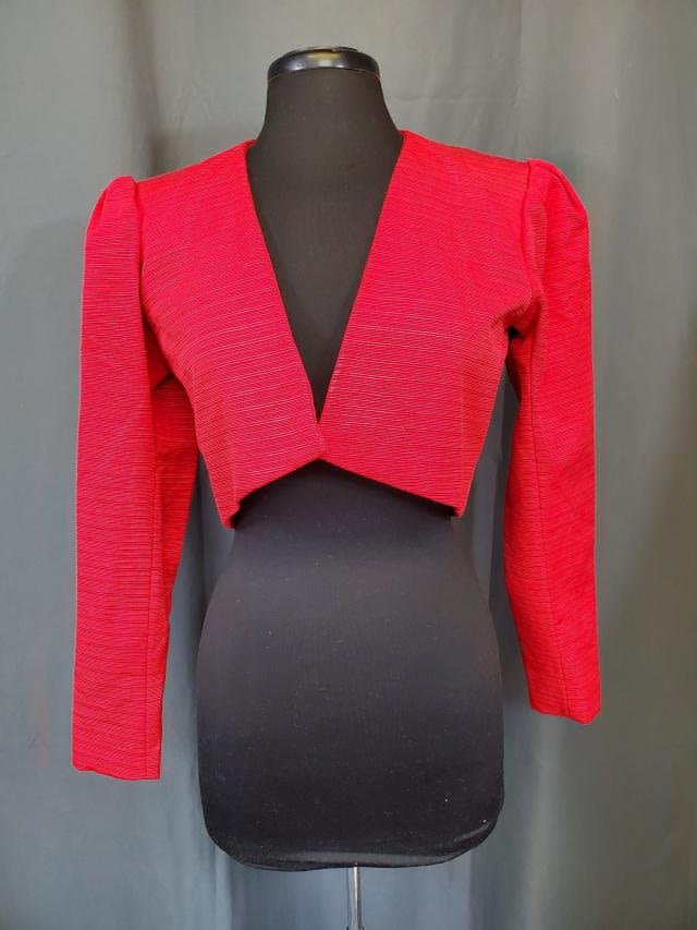 Appraisal: Vintage Yves Saint Laurent Red Bolero Jacket Sz in a