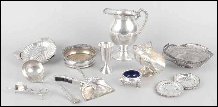 Appraisal: GROUP OF ENGLISH AND AMERICAN SILVERPLATE SERVING PIECES Comprising a