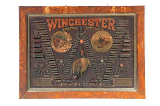 Appraisal: RARE WINCHESTER CARTRIDGE BOARD Model ''Single W'' sign with ''Winchester