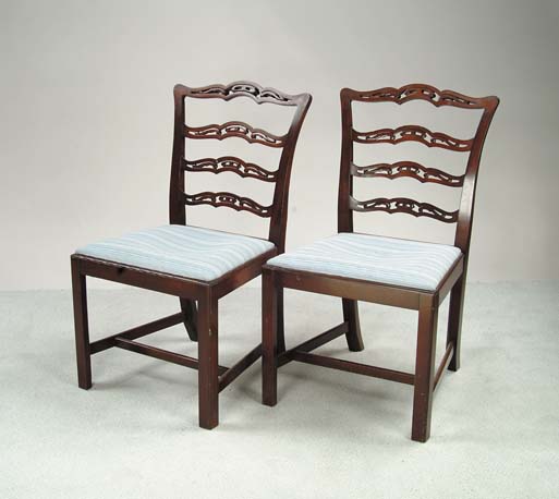 Appraisal: PAIR OF CHIPPENDALE STYLE SIDE CHAIRS BY PAINE FURNITURE CO