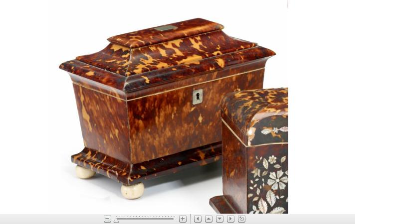 Appraisal: Early Victorian tortoiseshell and ivory tea caddy th century