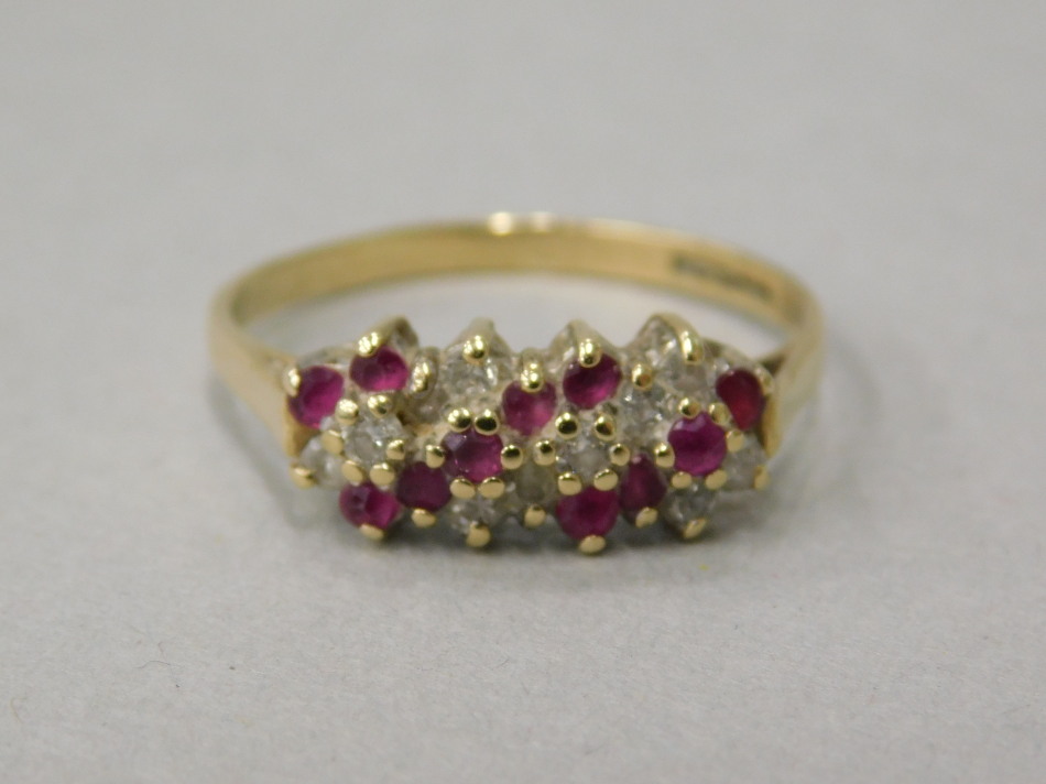 Appraisal: A ct gold dress ring set with pink and white