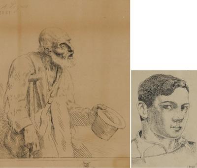 Appraisal: Two Figurative Etchings Alphones Legros French - and J Maresh