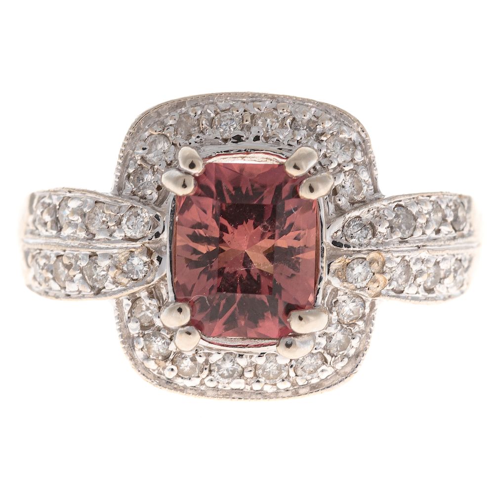 Appraisal: A Ladies Rubellite Diamond Ring in K Gold K white