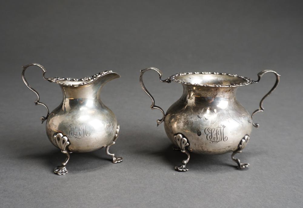 Appraisal: SHREVE CRUMP AND LOWE STERLING SILVER SUGAR AND CREAMER OZTShreve