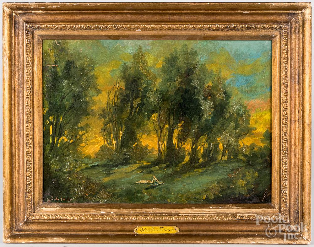 Appraisal: Oil on board landscape Oil on board landscape in the