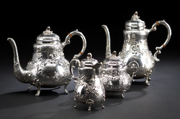 Appraisal: Sterling Silver Four-Piece Coffee and Tea Set second quarter th