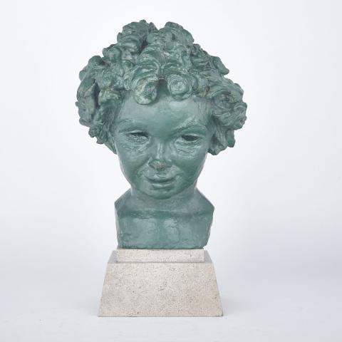 Appraisal: Sir Jacob Epstein - JOAN GREENWOOD CHILD Bronze with green