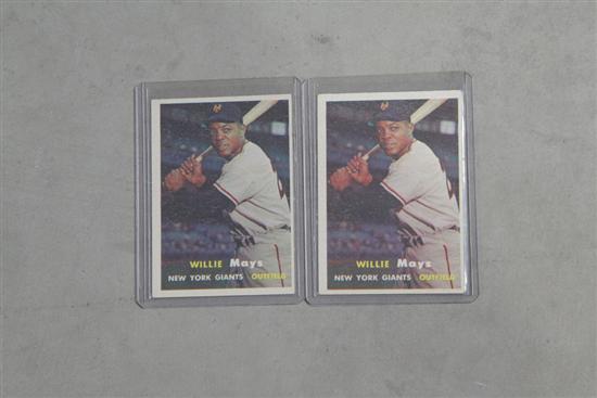 Appraisal: TWO WILLIE MAYS BASEBALL CARDS Both Topps In plastic slip