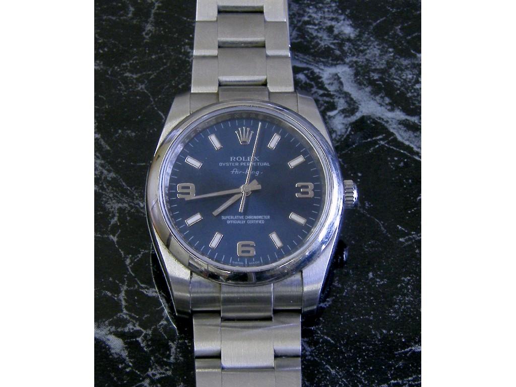 Appraisal: Rolex Oyster Perpetual Air-King stainless steel gentleman's bracelet watch ref