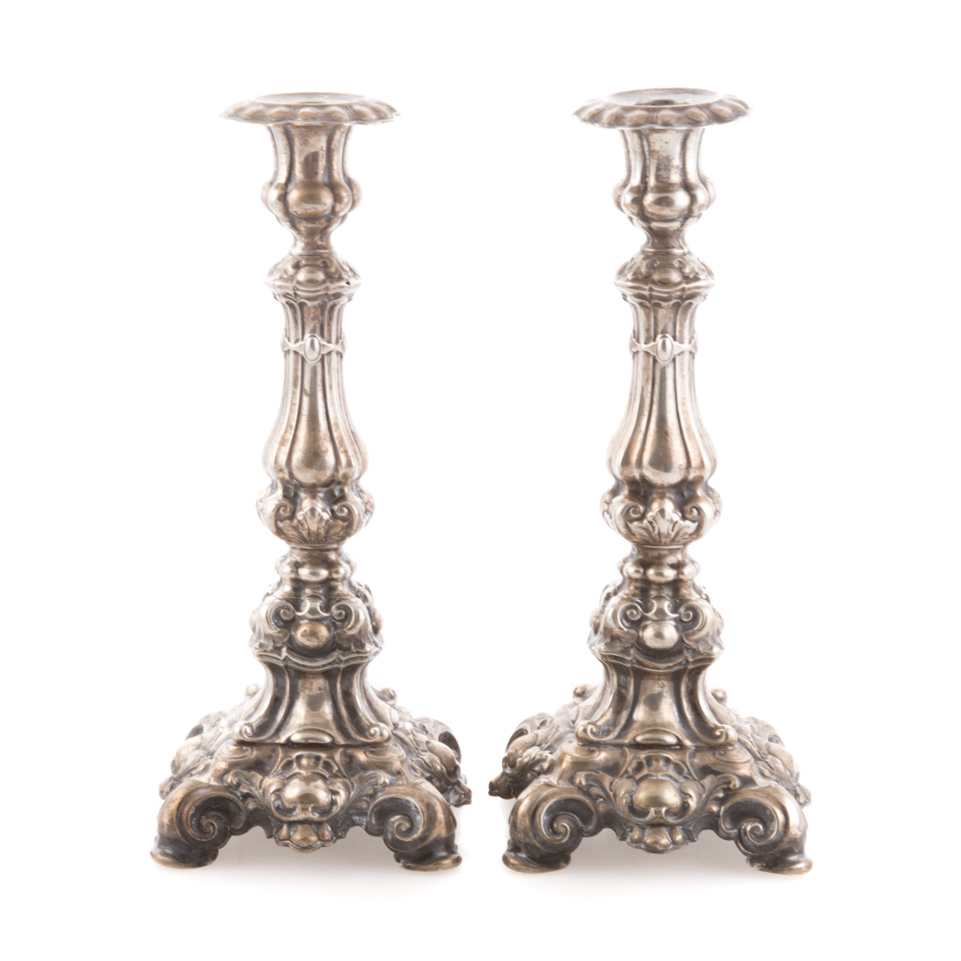 Appraisal: Continental silver tall candlesticks German silver tall candlesticks D Vollgold