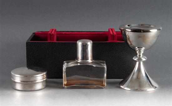 Appraisal: Silver-plated traveling ''Holy Communion Set'' in fitted case Estimate -