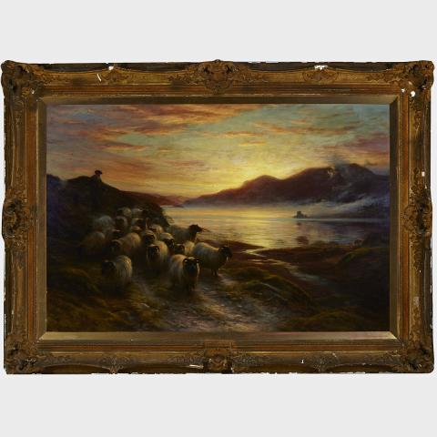 Appraisal: Joseph Farquharson - THE CHARMED SUNSET LINGERING LONG Oil on