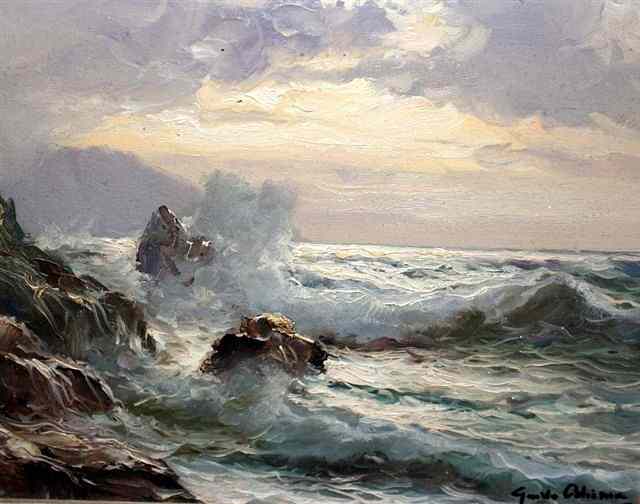 Appraisal: GUIDO ODIERNA - Breaking waves signed oils on board x