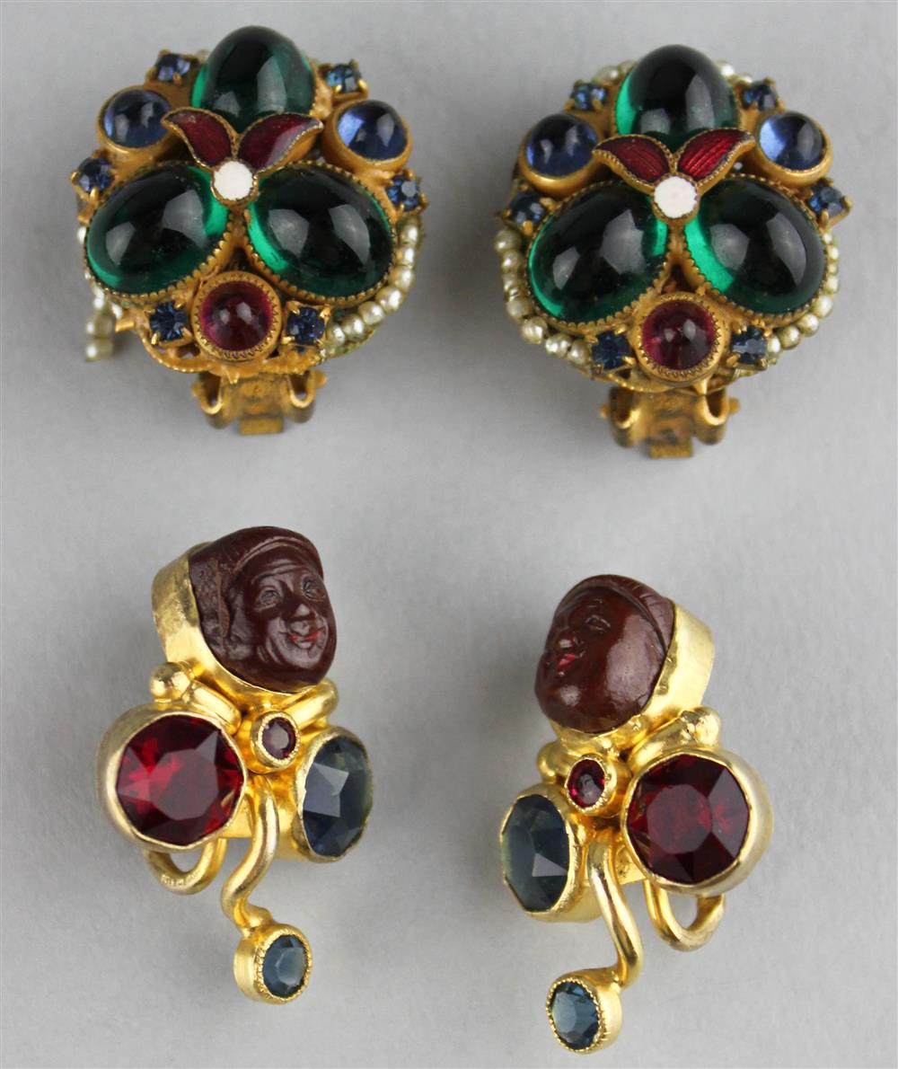 Appraisal: TWO PAIRS OF EARRINGS ONE PAIR OF HOBE FROM THE