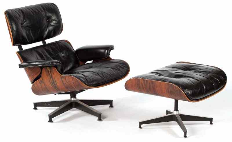 Appraisal: Charles Eames Lounge Chair and OttomanHerman Miller striking Brazilian rosewood