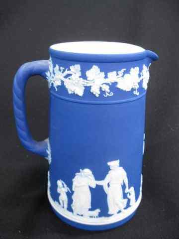 Appraisal: Wedgwood Jasperware Pitcher dark blue classical scenes with maidens children