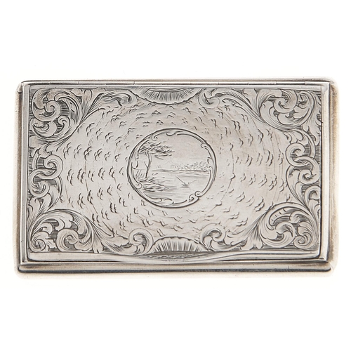 Appraisal: A Victorian silver snuff box engine turned and engraved the