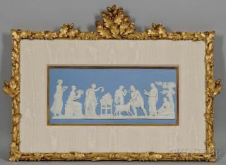 Appraisal: Wedgwood Solid Light Blue Jasper Sacrifice Plaque England th century