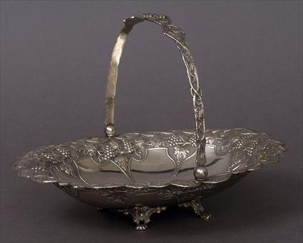 Appraisal: DUTCH SILVER SWEETMEAT DISH With lobed everted rim and grape