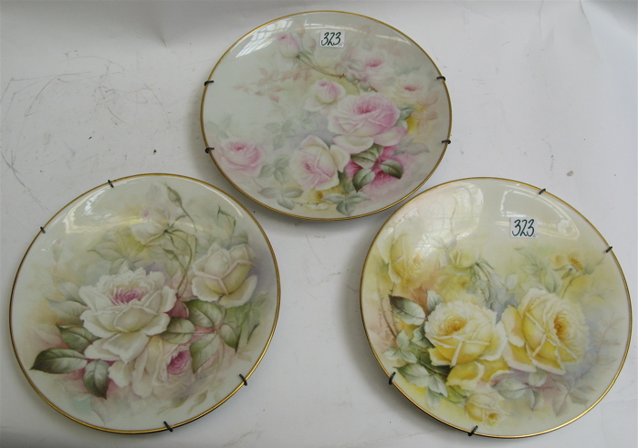 Appraisal: SET OF SIX LIMOGES BAVIARIA PORCELAIN PLATES hand painted roses