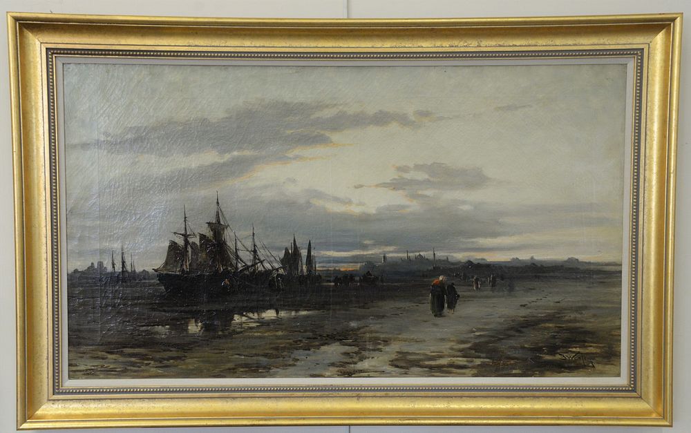 Appraisal: Frank Wasley British - Anchored in the Floodlands oil on