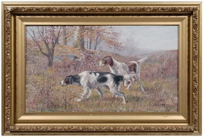 Appraisal: Thomas Lindsay sporting painting Thomas Corwin Lindsay Ohio - two