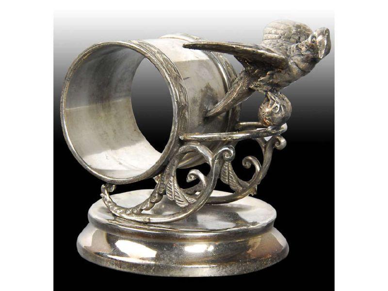 Appraisal: Cockatoo On Ball Figural Napkin Ring Description Round raised base