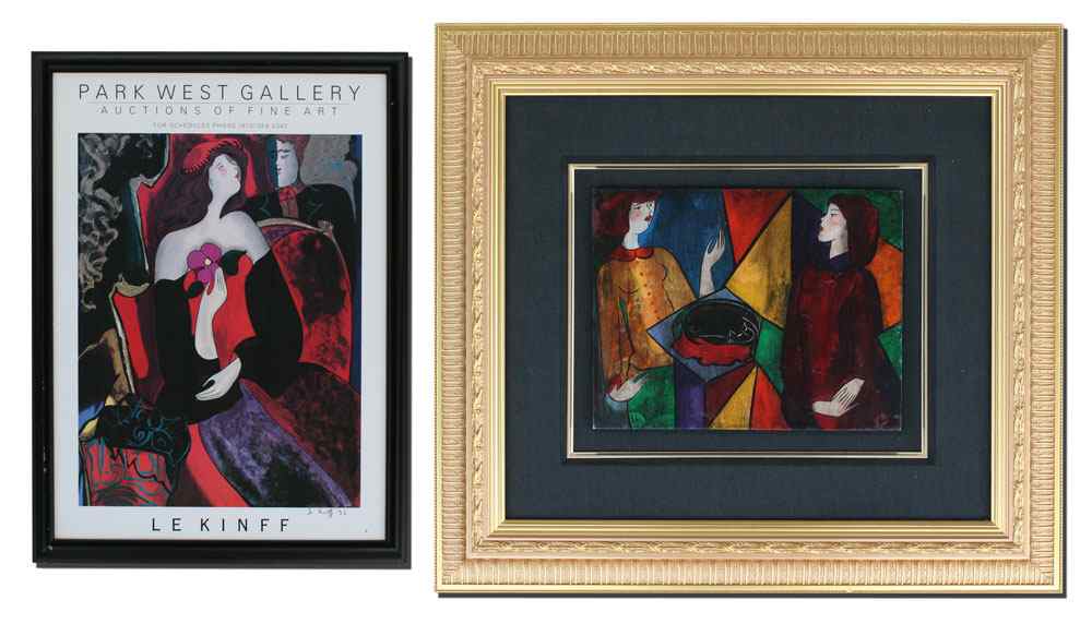 Appraisal: LE KINFF Linda European th C TWO PIECE ART LOT