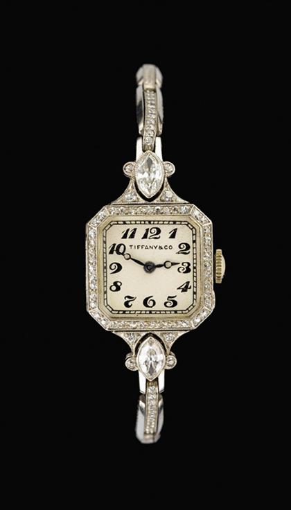 Appraisal: Lady's platinum and diamond wristwatch C M Meylan Dated A