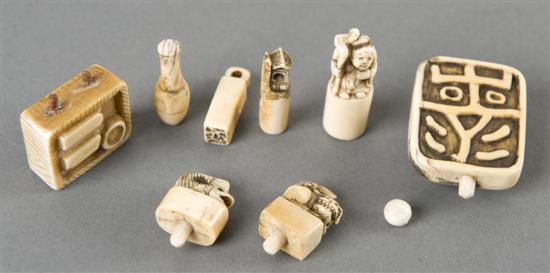 Appraisal: Chinese ivory miniature seal puzzle Late th early th century