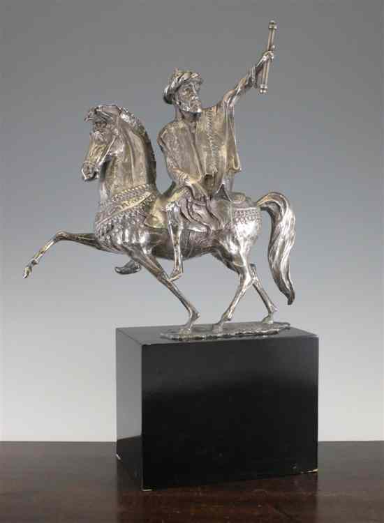 Appraisal: Georges Weil - silver Abraham' riding a horse and holding