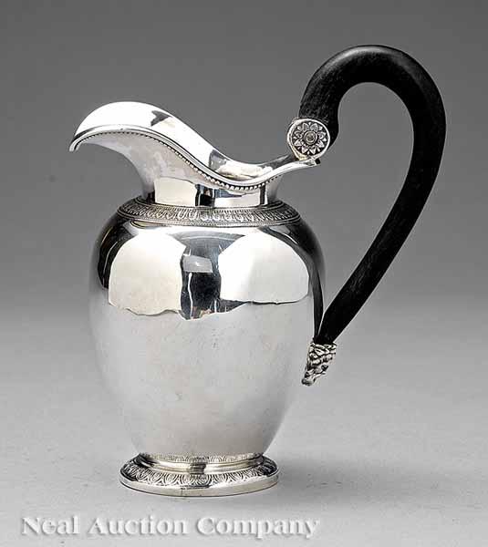 Appraisal: A French Neoclassical st Standard Silver Cream Pitcher Paris -