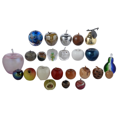 Appraisal: A collection of glass wood and stone paperweights mostly in