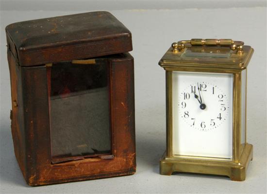 Appraisal: French four glass and brass carriage clock with lever movement