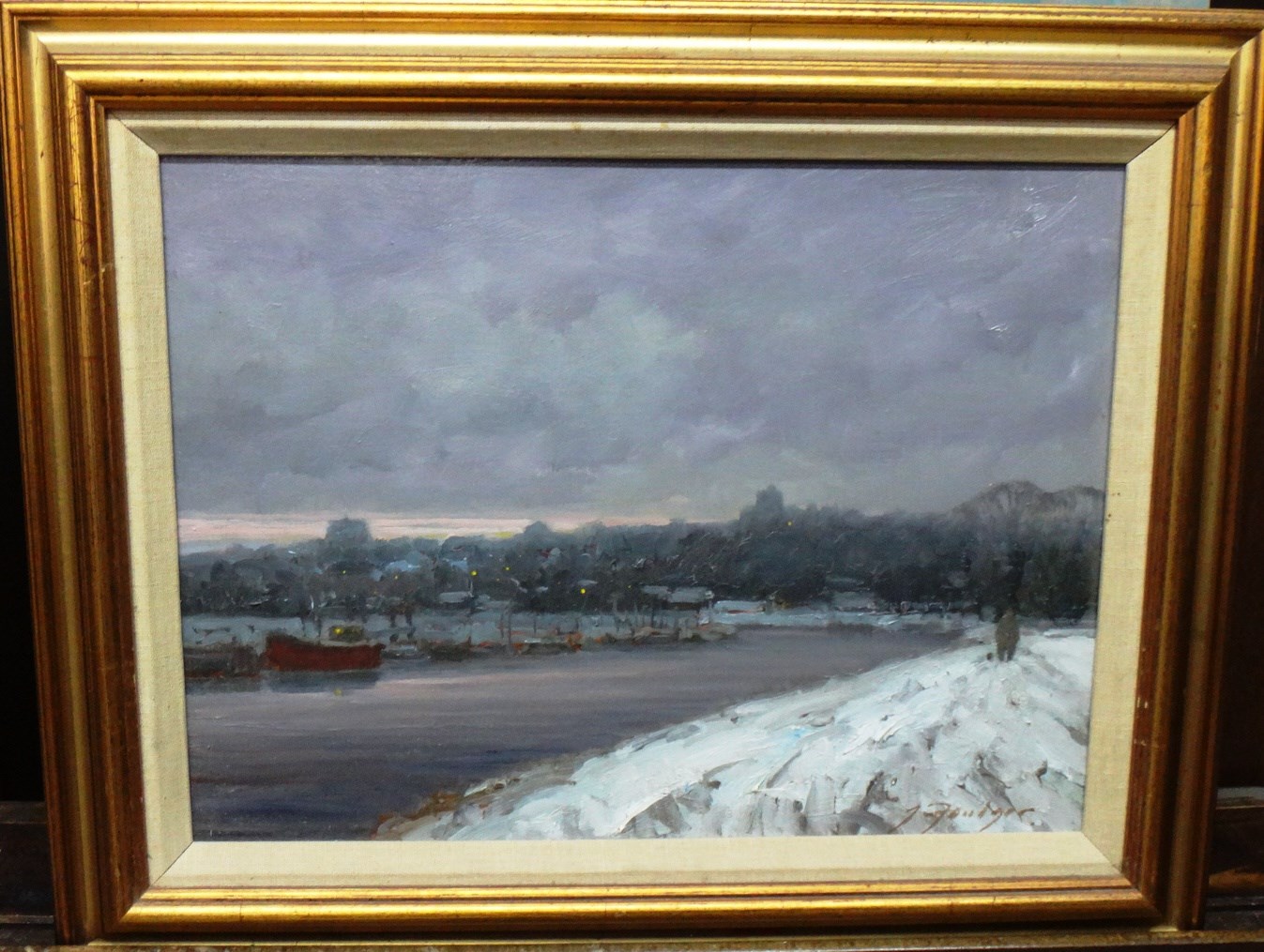 Appraisal: John Foulger - Midwinter Arundel oil on board signed inscribed