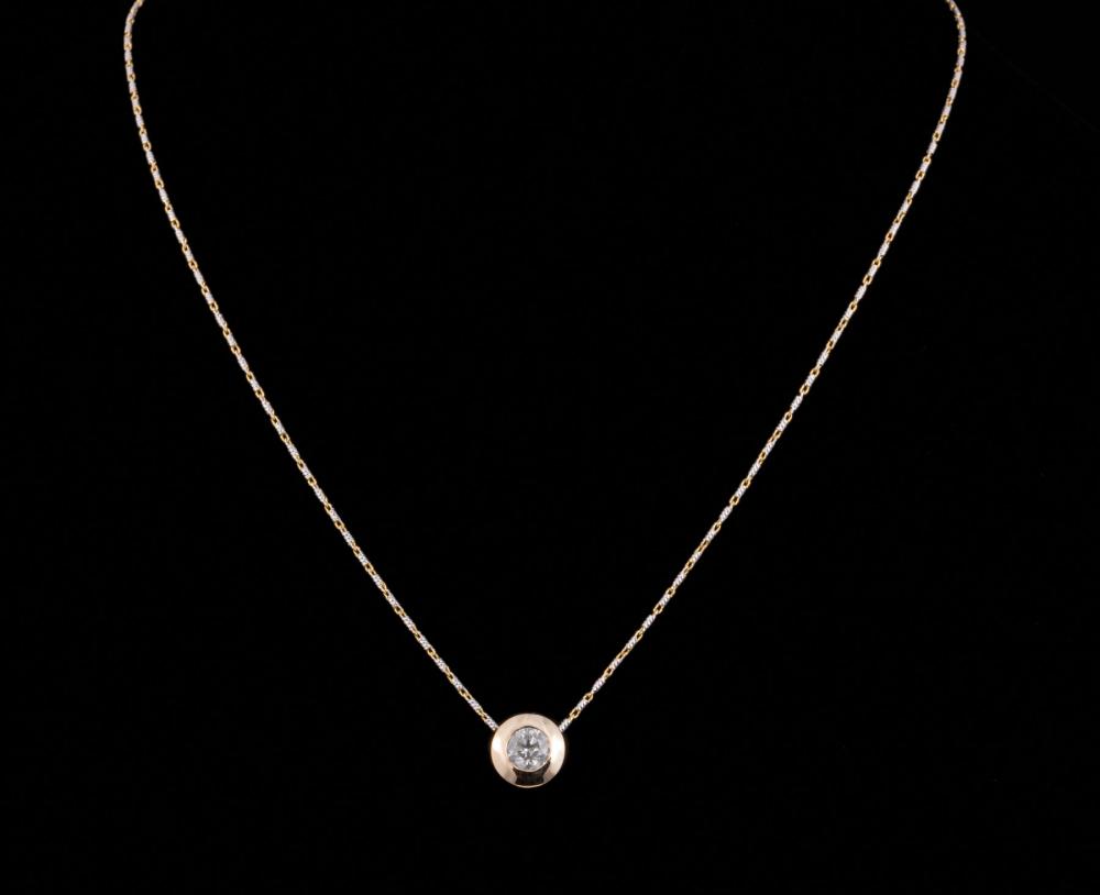 Appraisal: kt Yellow Gold and Diamond Solitaire Pendant with kt White