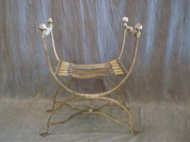 Appraisal: Neoclassical Style Metal Bench From a Riverdale NYC estate Dimensions