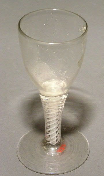 Appraisal: Early wine glass with cotton-twist stem ex-Williams Collection h