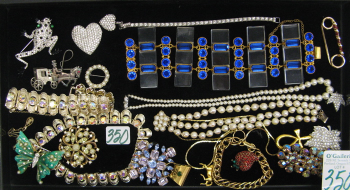 Appraisal: COLLECTION OF PIECES - COSTUME JEWELRY Trifari enameled rhinestone butterfly