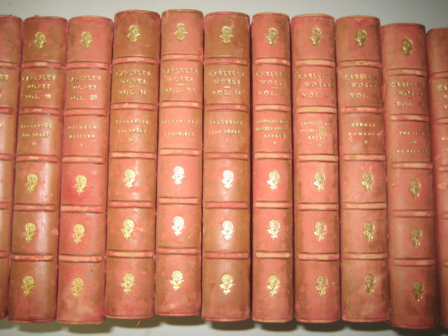 Appraisal: CARLYLE'S WORKS Chapman and Hall ND half red-morocco over crimson