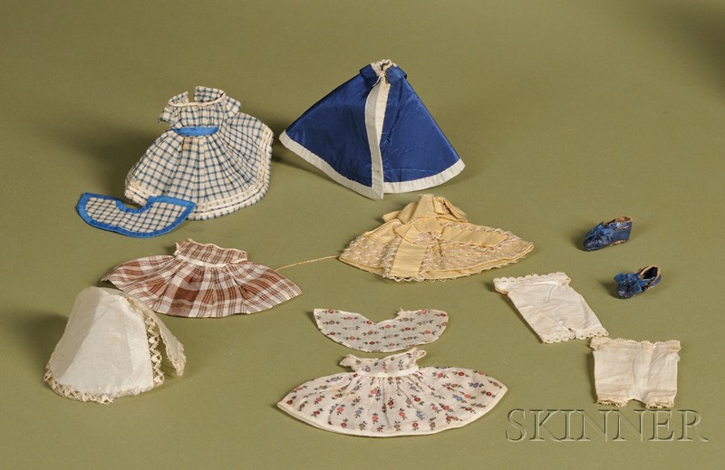 Appraisal: Wardrobe for Miniature Doll mid- th century handmade wardrobe including