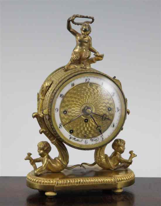 Appraisal: A th century Austrian ormolu hour repeating mantel clock with