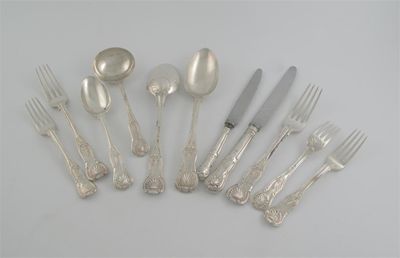 Appraisal: A Victorian part canteen of flatware and cutlery King's pattern