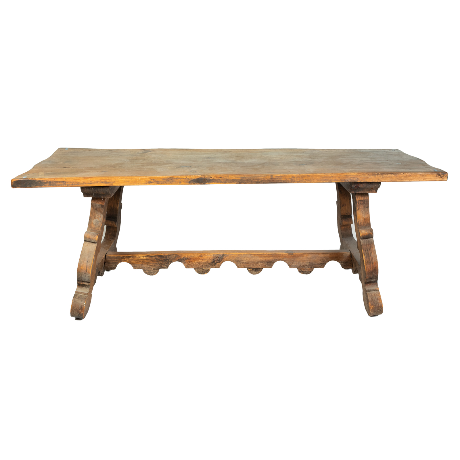 Appraisal: MEDITERRANEAN STYLE LIVE EDGE DINING TABLE in H in W