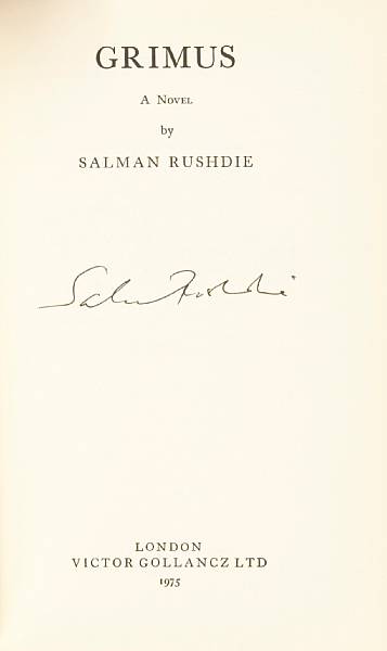 Appraisal: RUSHDIE SALMAN Grimus London Victor Gollancz vo Original boards dust