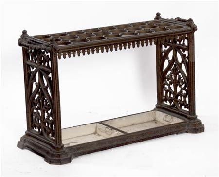 Appraisal: A late th century large Gothic cast iron stick stand