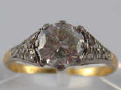 Appraisal: A diamond solitaire ring stamped ct plat the old brilliant