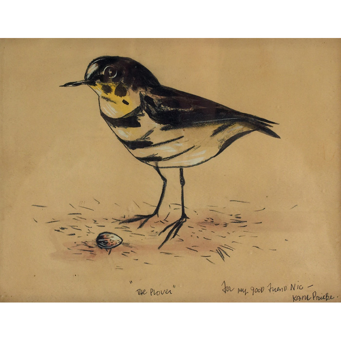 Appraisal: Karl Priebe American - The Plover c watercolor x signed